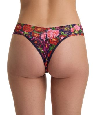 Women's Printed Signature Lace Original Rise Thong Underwear