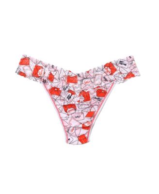 Women's Printed Signature Lace Original Rise Thong Underwear