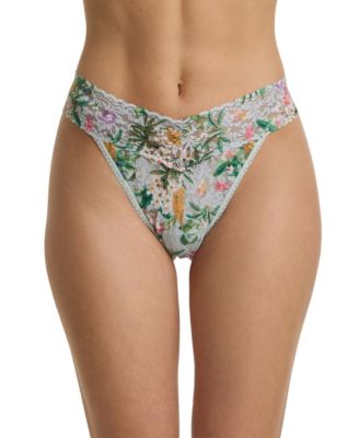 Women's Printed Signature Lace Original Rise Thong Underwear