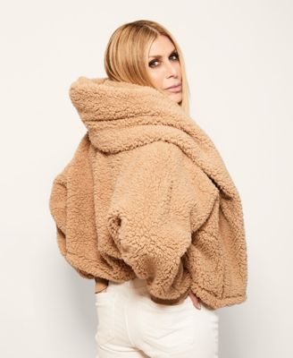 Hooded Cropped Length Button Front Lounger Jacket