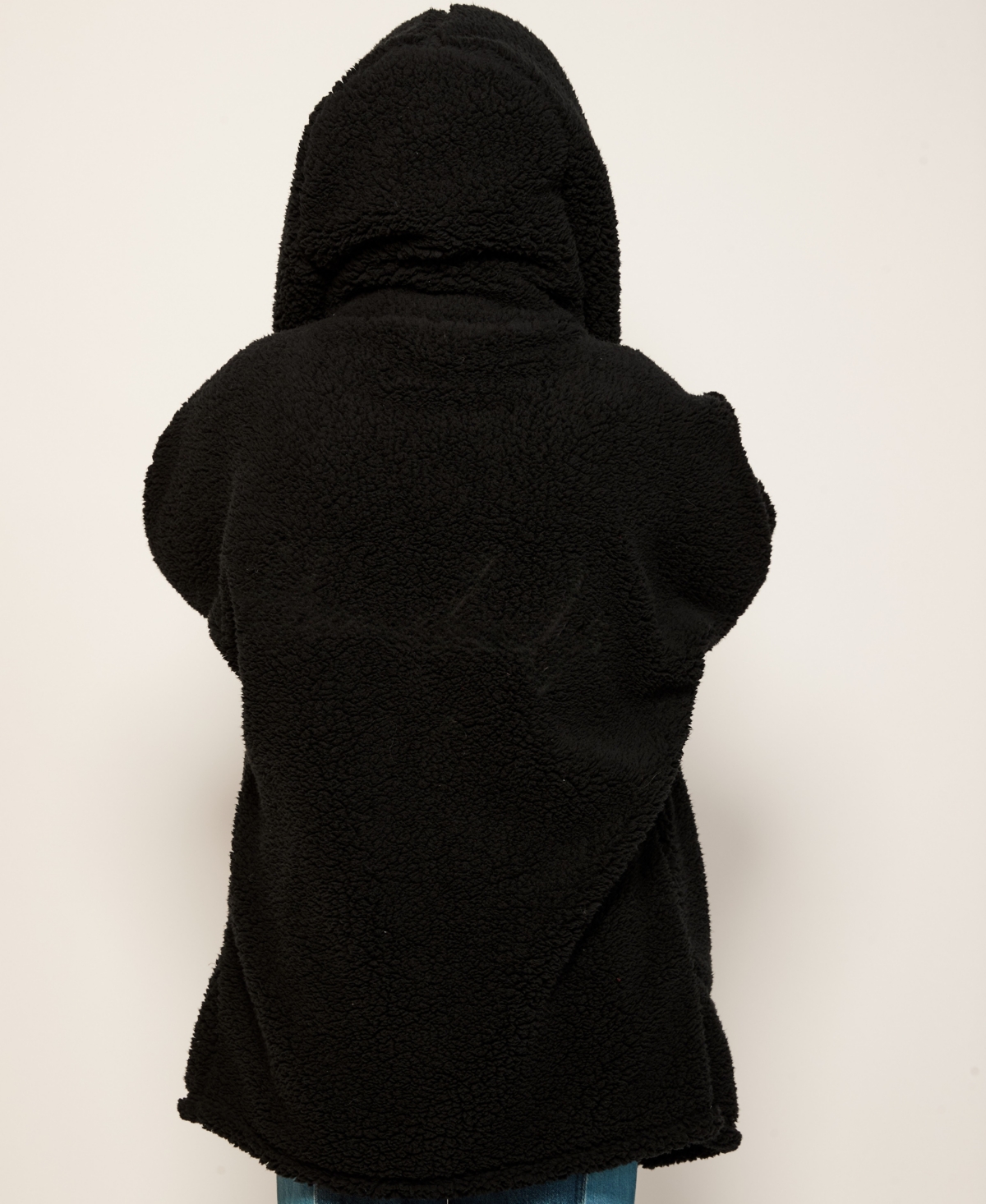 By Jill Martin Hooded Sherpa Button Front Lounger Jacket