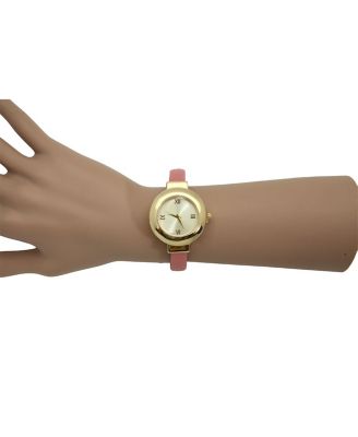 Bubble Pink Petite Gold Tone Bangle Bracelet Watch