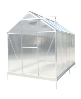 Aluminum Frame Greenhouse with Polycarbonate Panels and Roof Vent