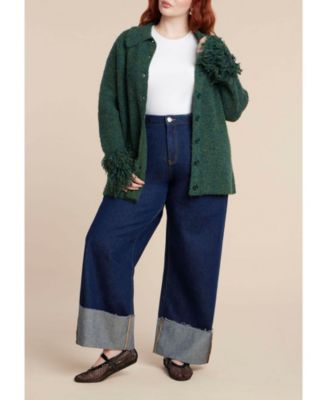 Women's Fringe Cuff Knit Cardigan