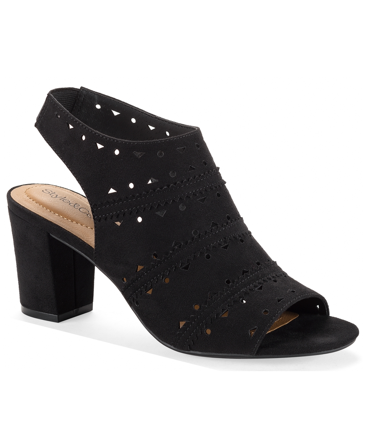 Style & Co Women's Peggyy Peep-toe Sandals, Macy's Exclusive In Black