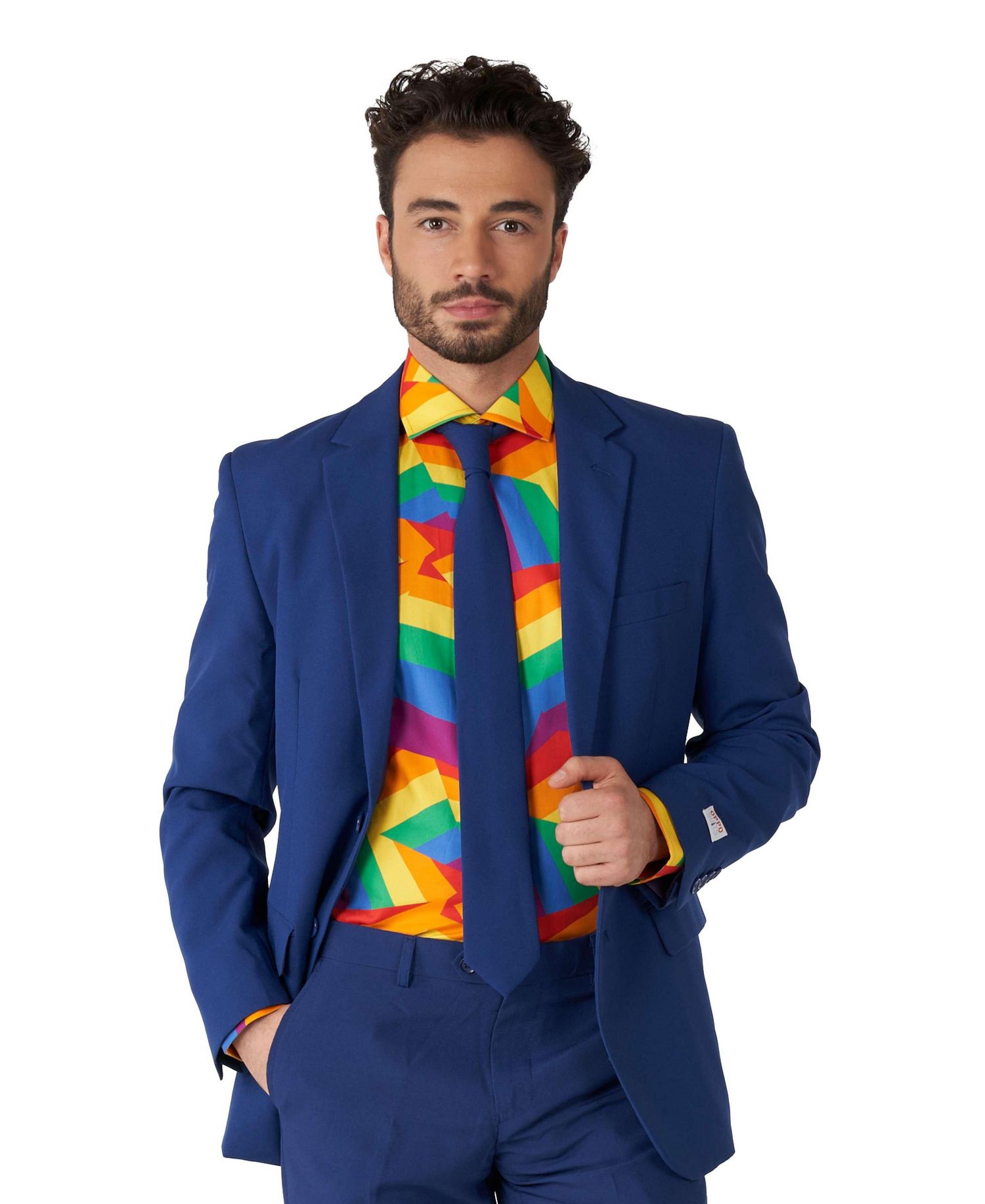 Big & Tall SHIRT LS Zig Zag Rainbow
