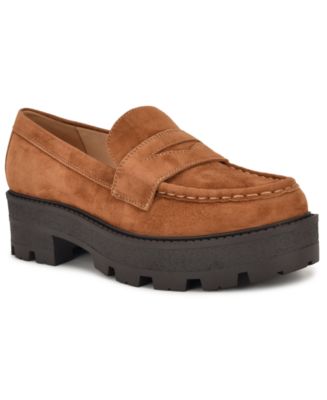 Nine West Women's Keram Chunky Lug Sole Penny Loafers - Macy's