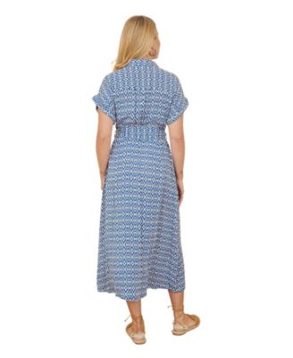 Women's Belted Midi Shirt Dress