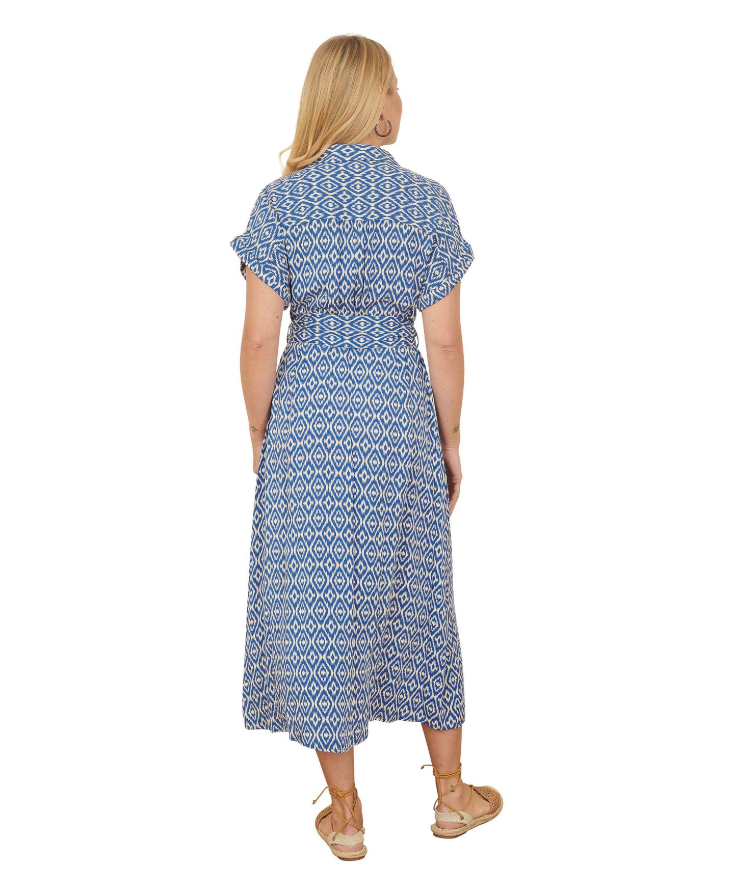 Женское платье Yumi Belted Midi Shirt Dress, цвет: Синий — фото 3
