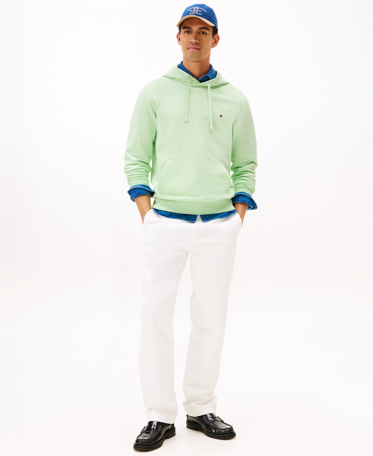 Tommy Hilfiger Men's Regular-fit Essential Terry Hoodie In Green