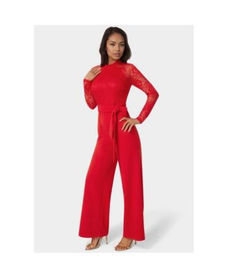 Women's Lace and Bodice Straight Leg Jumpsuit