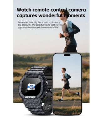 Outdoor sports wristband 1.75-inch full touch screen Bluetooth call flashlight SOS compass -Red