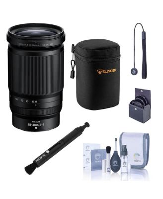 NIKKOR Z 28-400mm f/4-8 VR Lens, Bundle with Medium Lens Case, 77mm Filter Kit, Lens Cleaner, Cleaning Kit and Lens Cap Tether