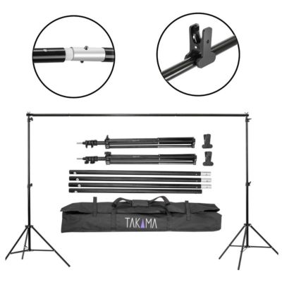 Photo Basics 9' x 10' Green Screen Cotton Background - Bundle With Flashpoint 10' Background Support System