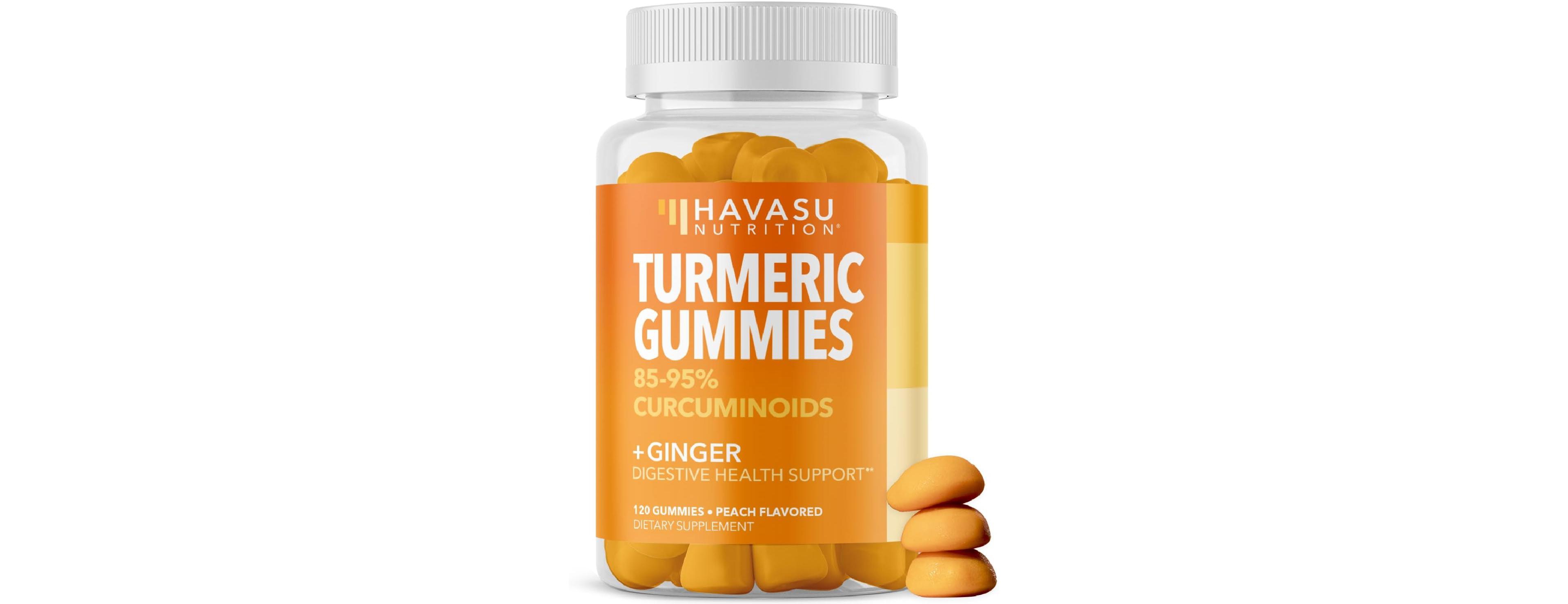 Havasu Nutrition Turmeric & Ginger Gummies, Peach, 120ct