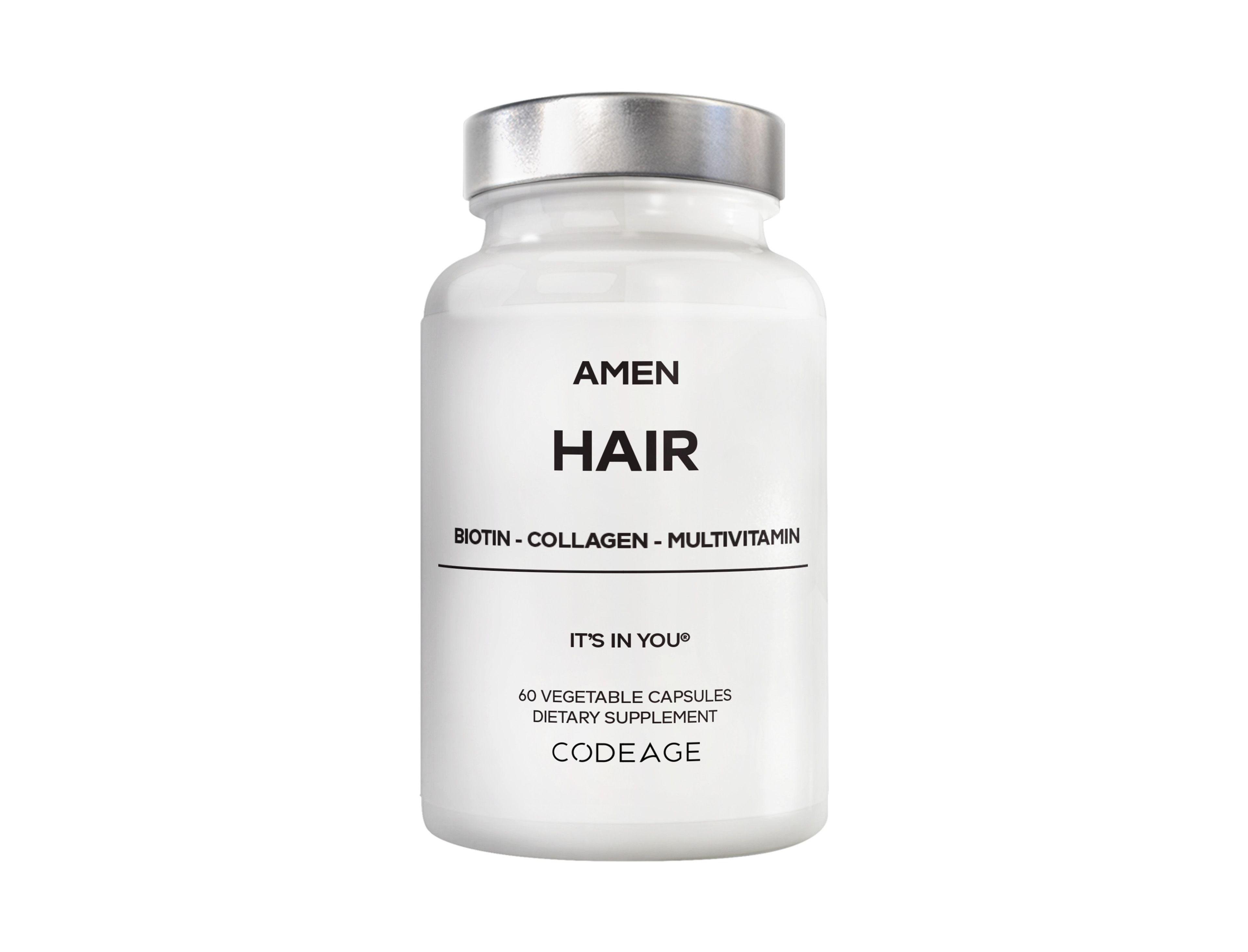 Amen Hair Vitamins - 10,000 mcg Biotin, Collagen Powder