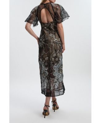 Women's Sequin Organdie Woven Maxi Dress