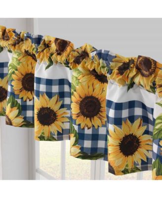 Sunflower Window Valance Gold 84in x 16in + 2in by Barefoot Bungalow