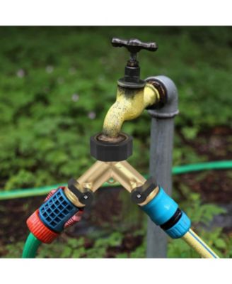 Garden Hose Splitter 2 Pack Y Connector Brass Adapter