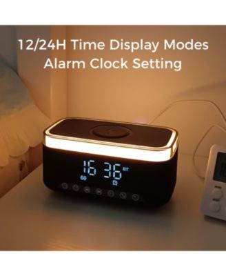 10W Bluetooth Stereo Speaker-Alarm Clock, Wireless Charging, RGB light