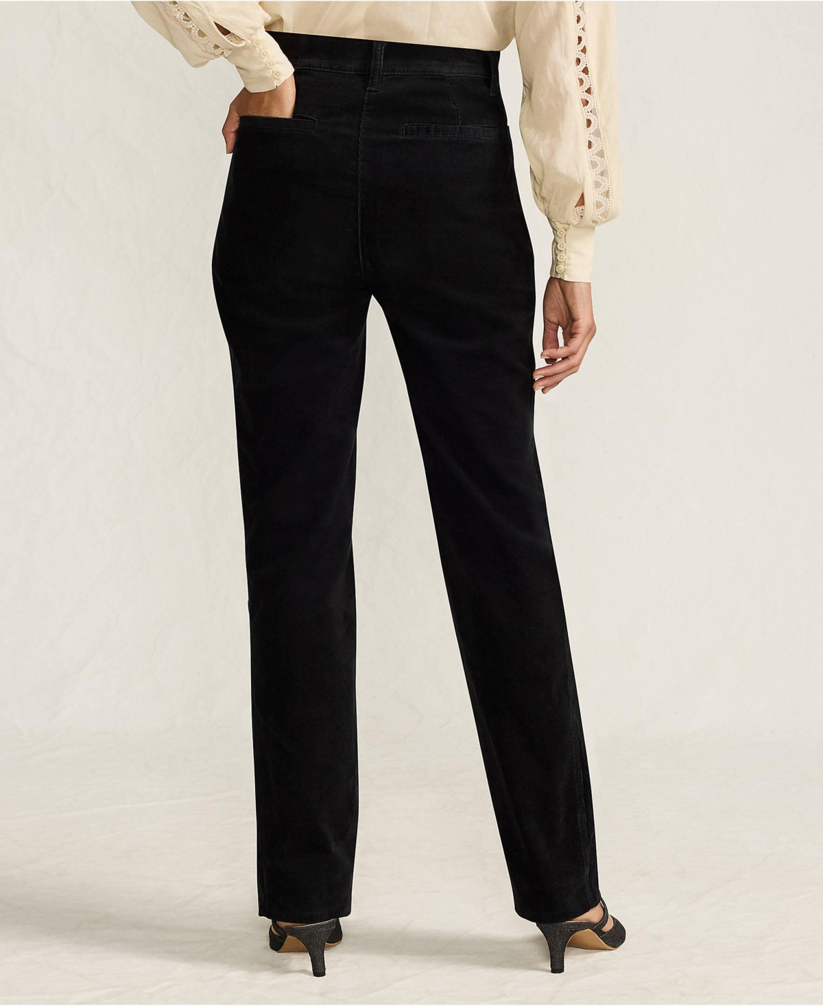 Lands' End Women's Corduroy High Rise Rail Straight Leg Pants