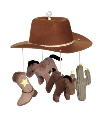 Country Western Cowboy Hat Musical Baby Crib Mobile Soother Toy
