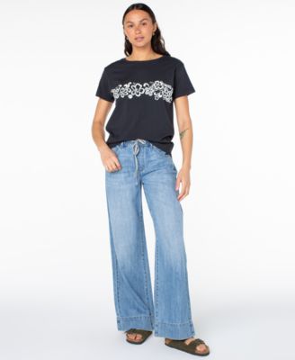 Women's 90s Hibiscus Band BFC Crewneck T-Shirt