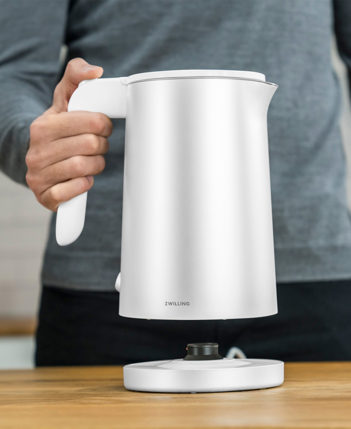 Zwilling 1-liter Cool Touch Electric Tea Kettle In White