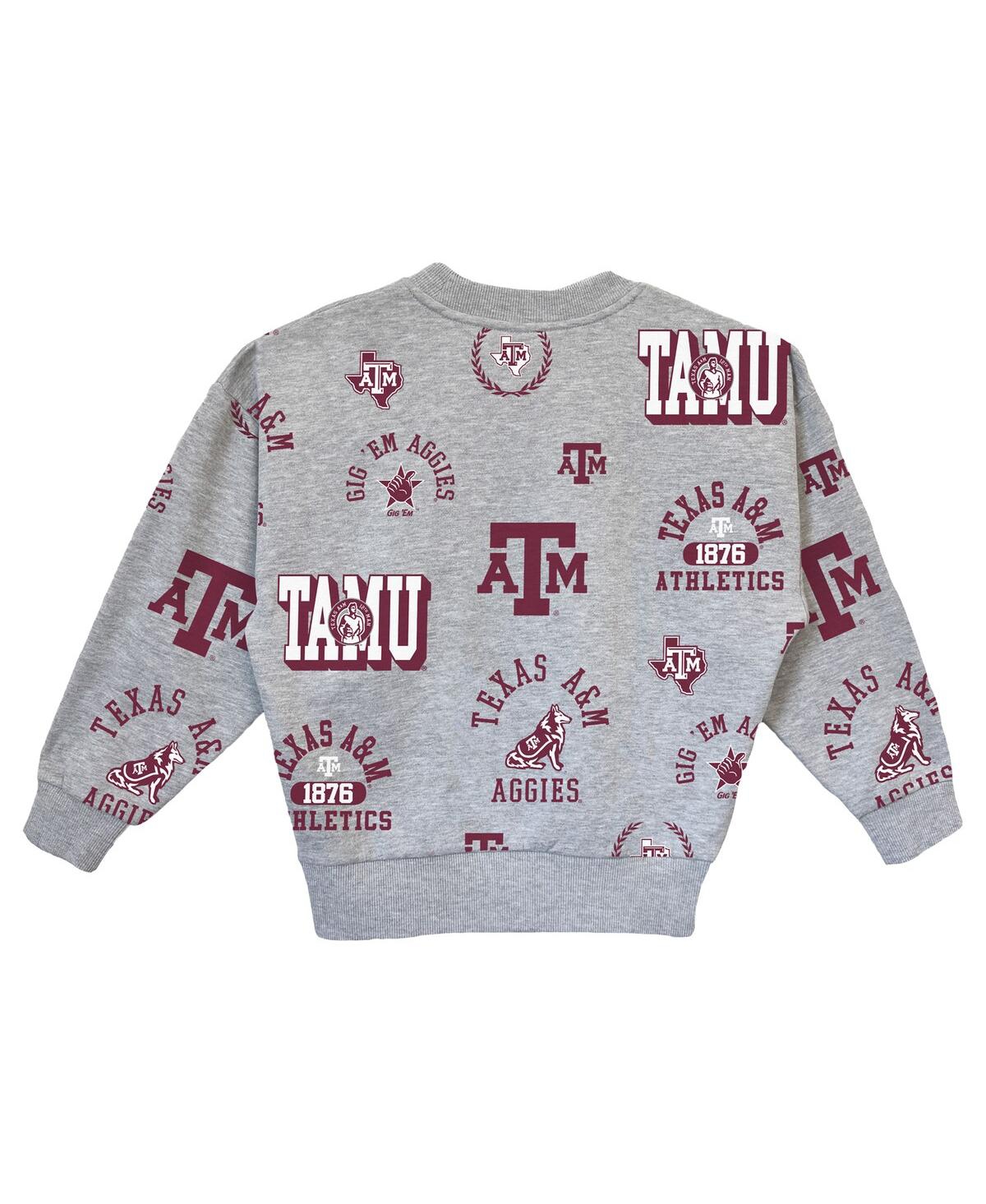 Gameday Couture Big Girls Gray Texas A&m Aggies Always On Repeat Pullover Sweatshirt In Blue
