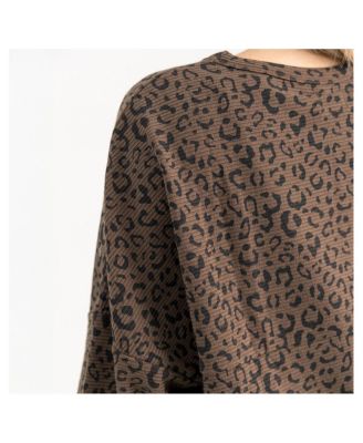Women's Brown Alabama Crimson Tide Leopard Oversized Sweatshirt