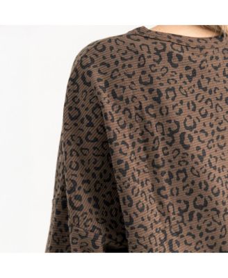 Women's Brown Tennessee Volunteers Leopard Oversized Sweatshirt