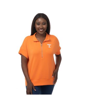 ZooZatz - Women's Tennessee Orange Tennessee Volunteers Tri-Blend Quarter-Zip Flowy Top
