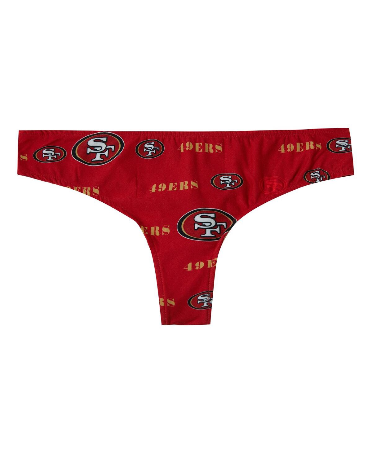 Concepts Sport Women's Scarlet San Francisco 49ers Mosaic All Over Print Thong In Red