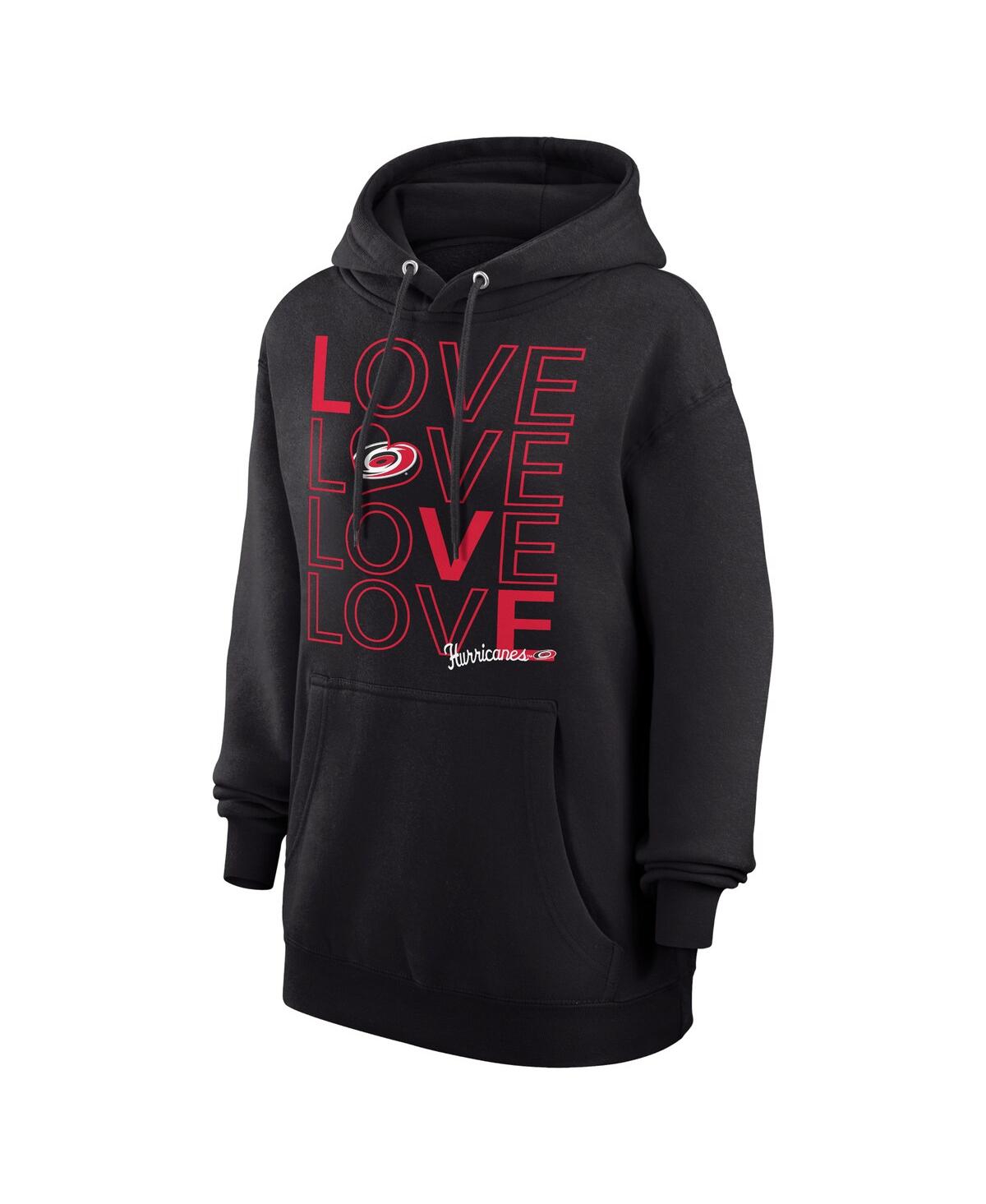 G-iii 4her By Carl Banks Women's Black Carolina Hurricanes Hockey Love Fleece Pullover Hoodie In Black