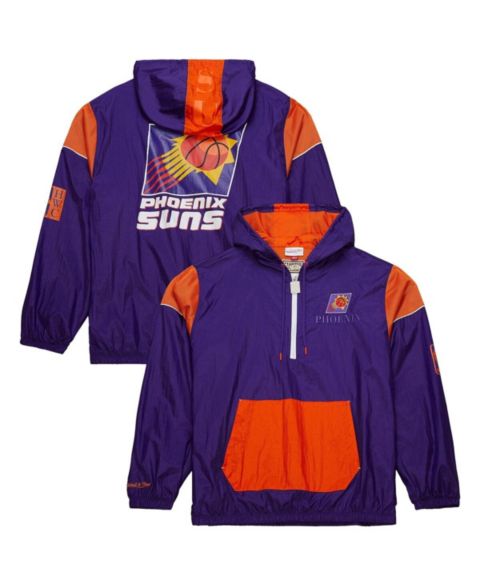 Женские куртки Mitchell & Ness Men's and Women's Purple Phoenix Suns Hardwood Classics Team OG 3.0 Anorak Half-Zip Windbreaker Jacket