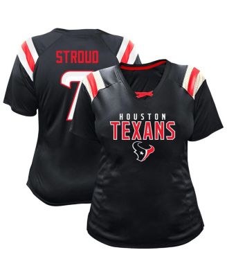 Fanatics - Women's C.J. Stroud Navy Houston Texans Plus Size Name Number Raglan Lace V-Neck T-Shirt