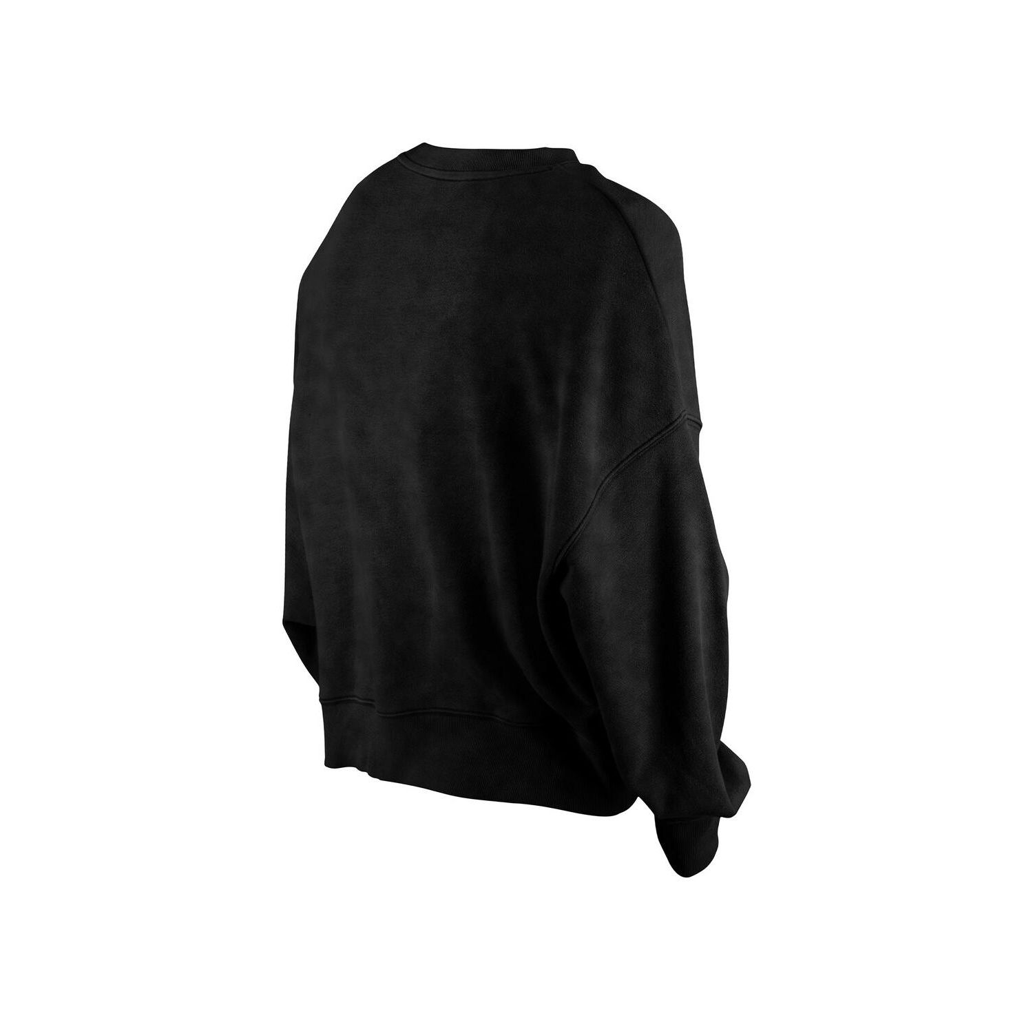 Women's Black Brooklyn Nets Throwback Enzyme Wash Oversized Boxy Pullover Sweatshirt