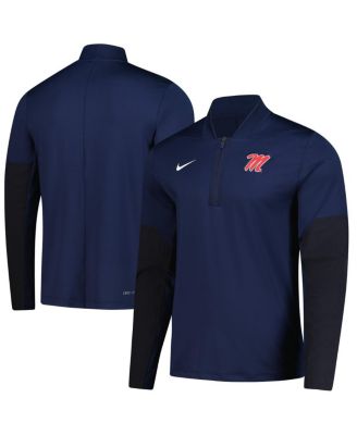 Nike - Men's Navy Ole Miss Rebels Dri-FIT Half-Zip Pullover