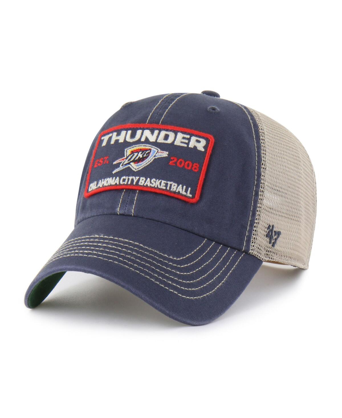 '47 Brand Men's Navy/Tan Oklahoma City Thunder Wabash Patch Clean Up Adjustable Hat