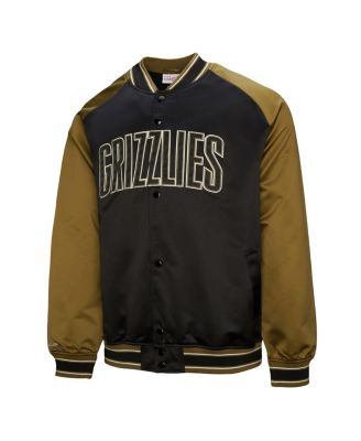 Men's Olive/Black Memphis Grizzlies Clutch Satin Raglan Full-Snap Jacket