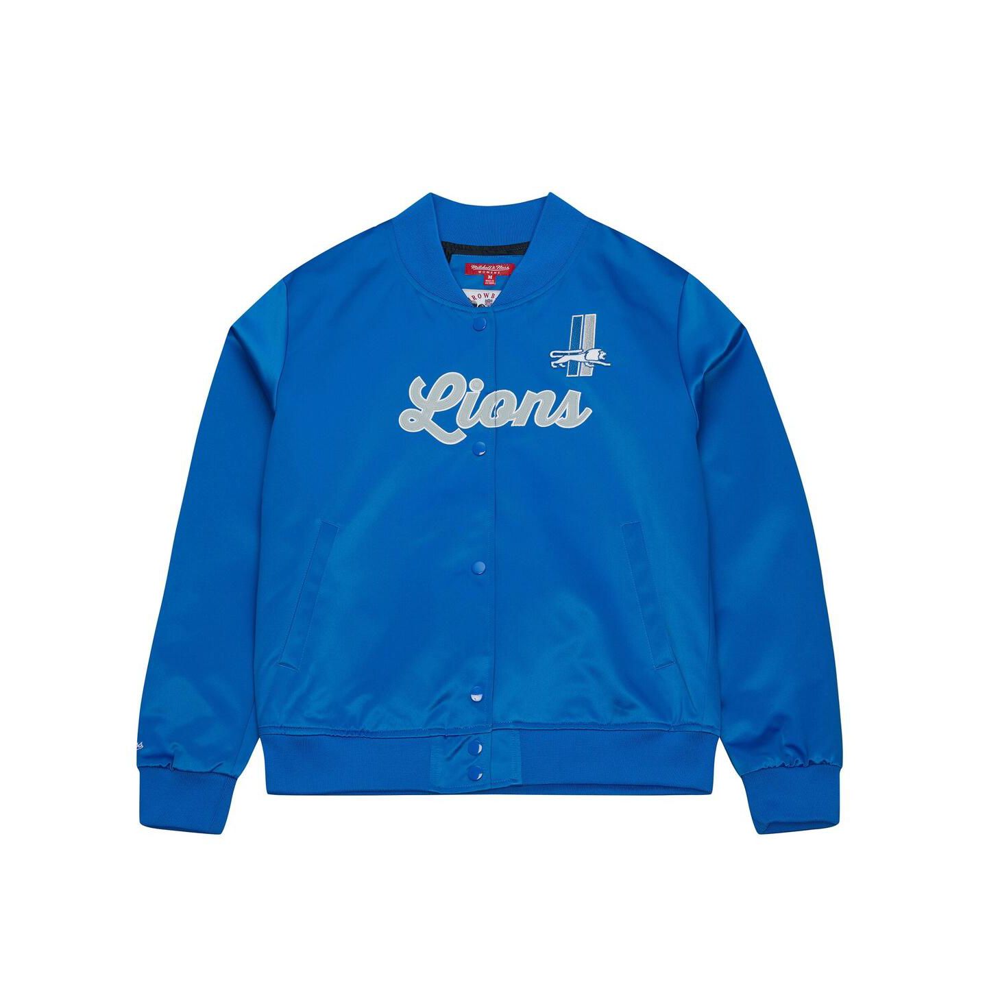 Женская куртка Mitchell & Ness Blue Detroit Lions Full-Snap Satin — фото 3