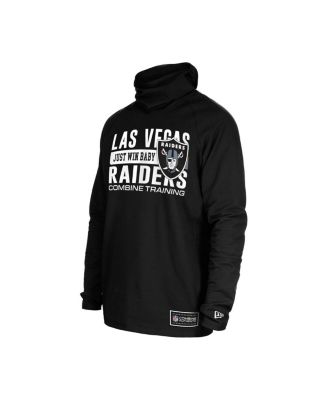 Men's Black Las Vegas Raiders Functional Fandom Balaclava Helmet Stripe Tri-Blend Hoodie