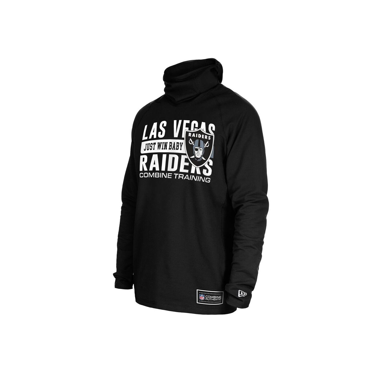 Men's Black Las Vegas Raiders Functional Fandom Balaclava Helmet Stripe Tri-Blend Hoodie