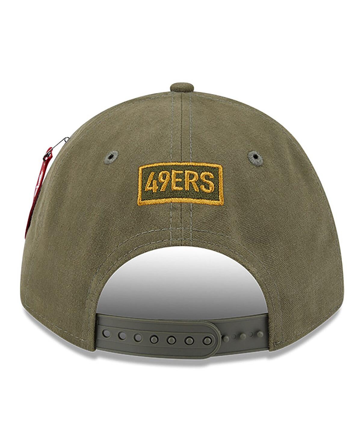 New Era X Alpha Industries Men's Olive San Francisco 49ers A-frame 9forty Adjustable Hat In Gray