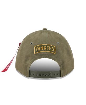 x Alpha Industries Men's Olive New York Yankees A-Frame 9FORTY Adjustable Hat