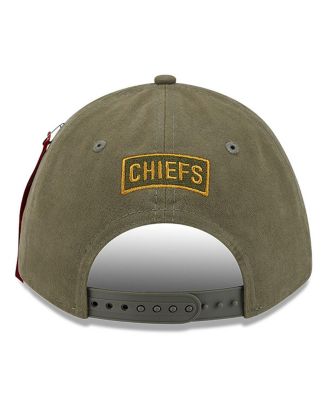 x Alpha Industries Men's Olive Kansas City Chiefs A-Frame 9FORTY Adjustable Hat