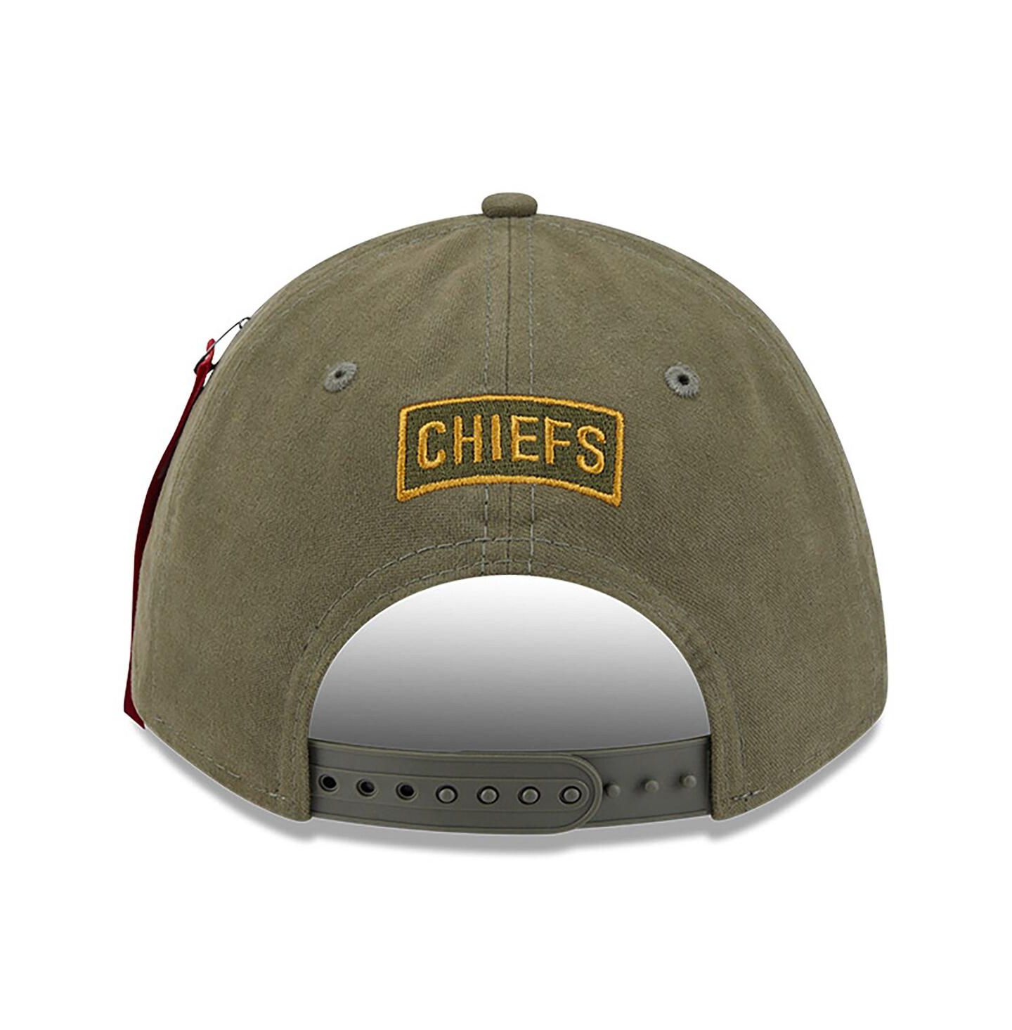 Мужская кепка New Era x Alpha Industries Olive Kansas City Chiefs A-Frame 9FORTY Adjustable Hat — фото 3