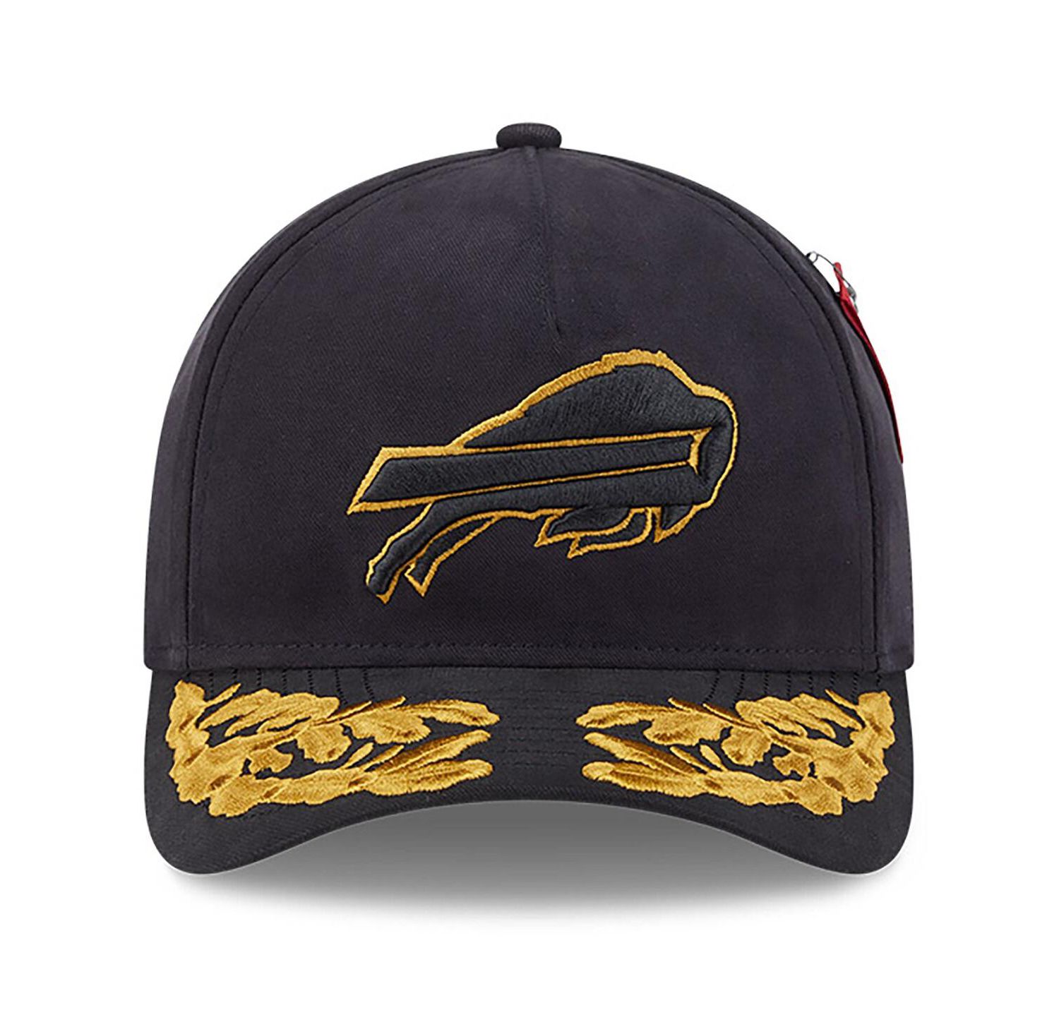 x Alpha Industries Men's Black Buffalo Bills A-Frame 9FORTY Adjustable Hat