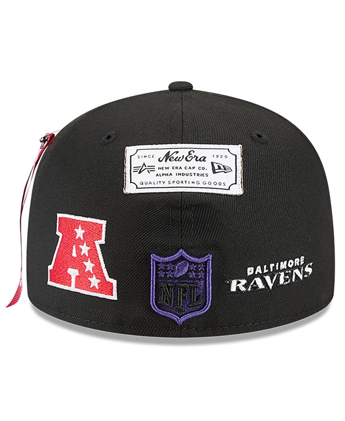 New Era X Alpha Industries Men's Black Baltimore Ravens 59fifty Fitted Hat In Black