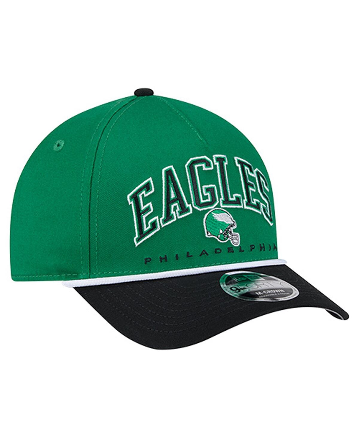 New Era Men's Kelly Green Philadelphia Eagles Throwback Arch Coolera 9forty A-frame Adjustable Hat In Green